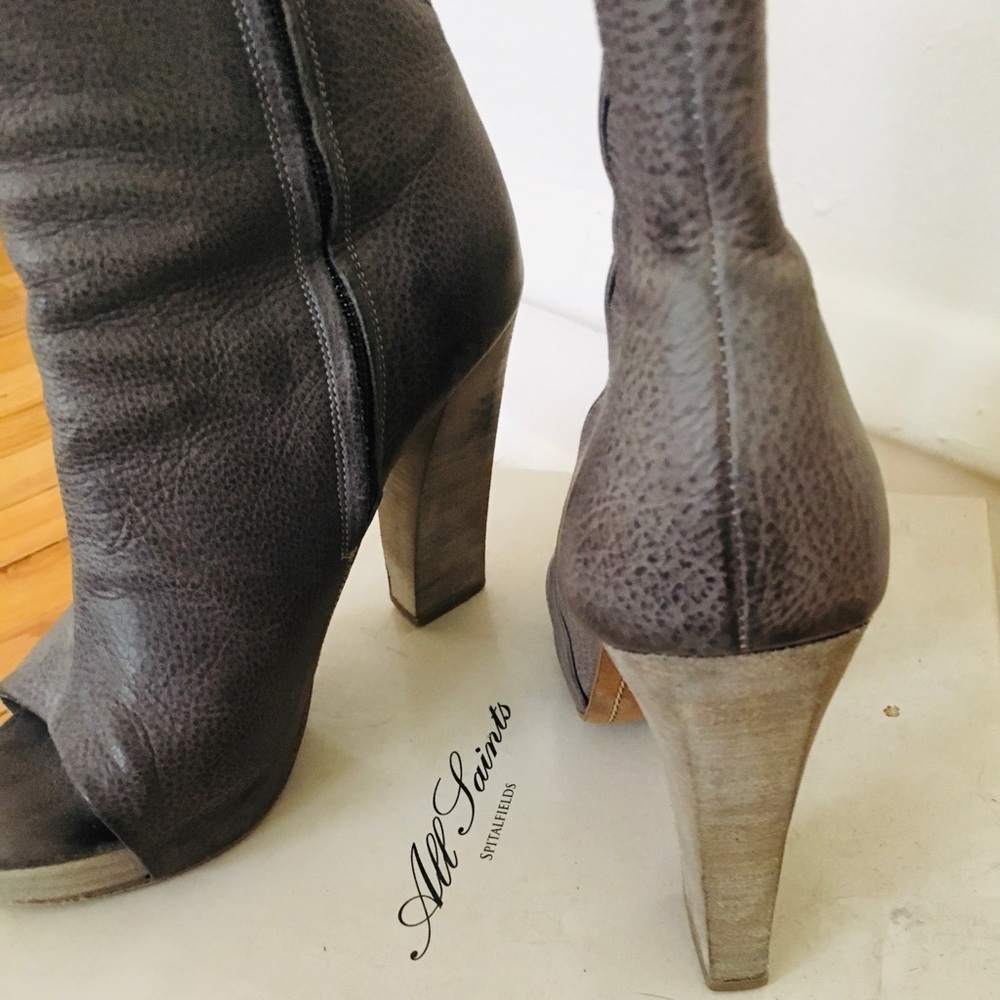 AllSaints peep toe boots